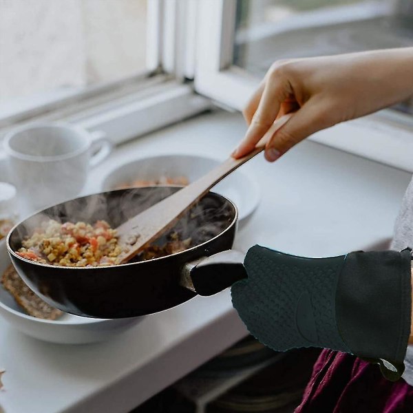 Silikonkokkehansker, varmebestandige hansker for grilling og kjøkken