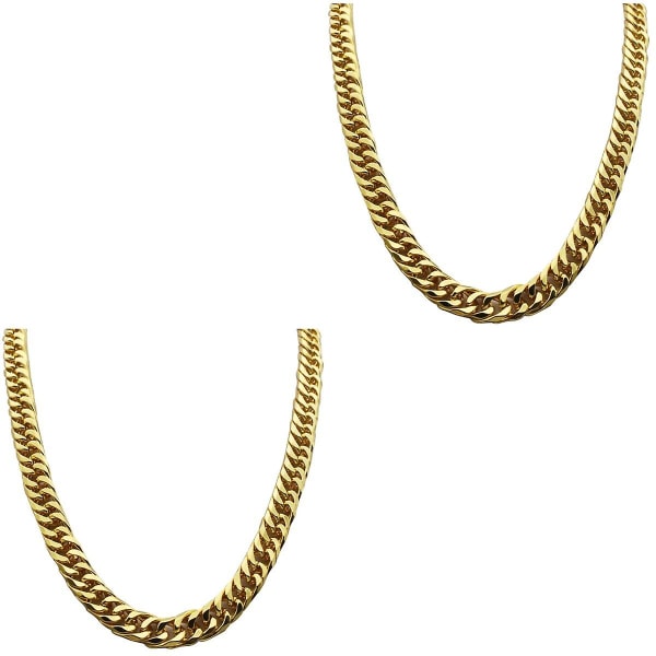 3 stk Herre Mote Enkelt Imitert Gullkjede Chunky Style Personlig Halsdekor Ornament 60cm 2pcs