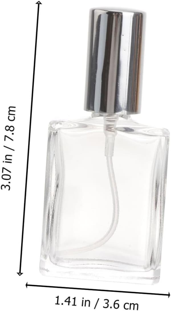 4 st 15 ml fyrkantiga platta påfyllningsbara sprayflaskor med silverlock bärbar tom parfymförstörare