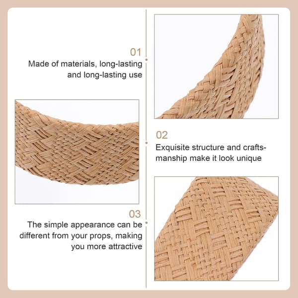 Raffia Svampehårbånd 4 stk. Dekorative Hårbøjler til Kvinder Letvægts Åndbart Tilbehør til Hverdags- og Festbrug Tilfældig Farve
