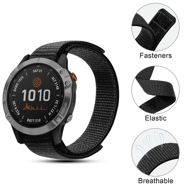 Urrem Garmin Fenix 7X/6X/5X/3/D2 Bravo/Descent MK1 Grå Grå Grey