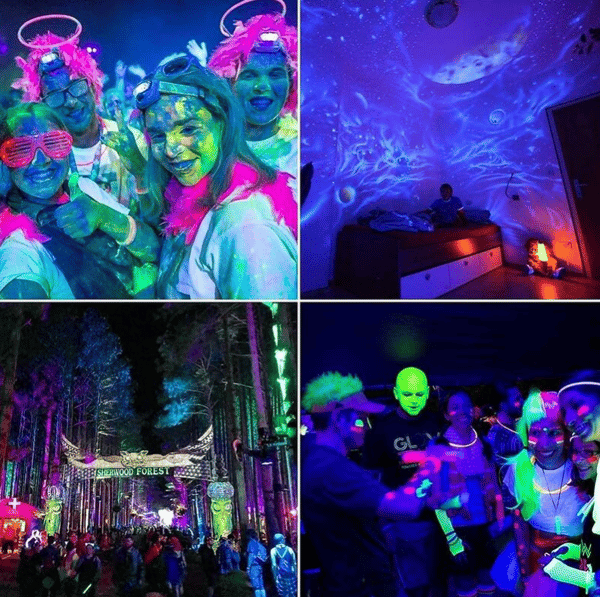 100W LED Blacklight Projector IP65 Waterproof, UV LED Light, Eff