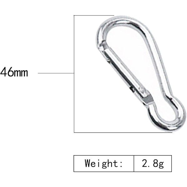 Presenningklämma, Tältpresenningklämma, Karabinkrok, Elastiskt Rep, för Presenning, Camping, Markiser, Bilöverdrag, 10-pack (20 st)