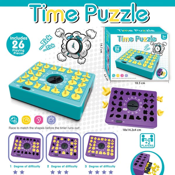 Timed Matching Puzzle Game Board for Kids – Educational Early Learning Toy blue blue