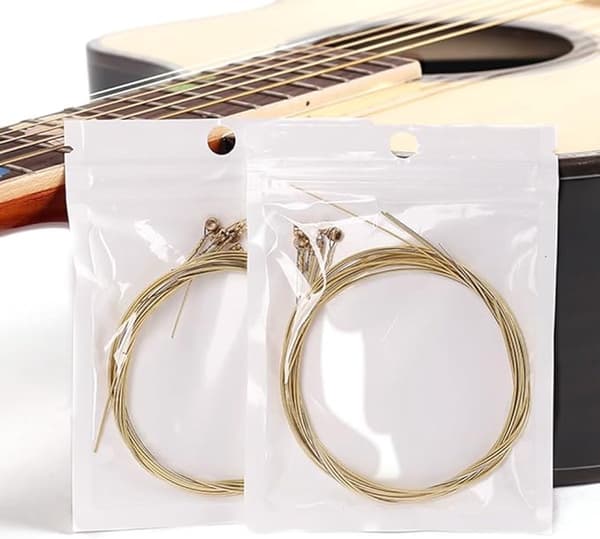 Gitarrsträngar - 6 Strängar - Rostbeständiga och Hållbara - Klar Ton - Akustiska Gitarrsträngar - Stålsträngar för Akustisk Gitarr (Kopparsträngar)