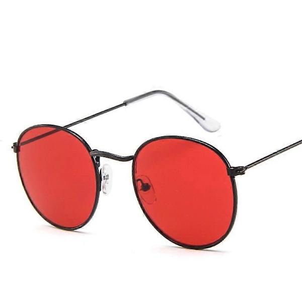 Kultainen metallikehys aurinkolasit naisille peili pyöreät aurinkolasit pinnoite heijastava retro aurinkolasit merkki suunnittelija trendikkäät lasit peili pinkki multi multi MirrorPink