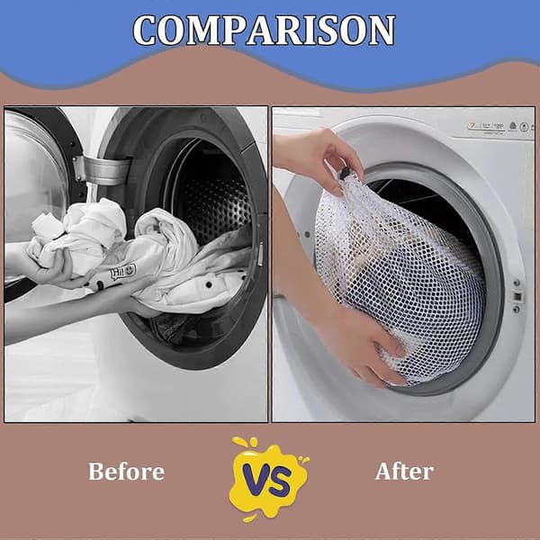 Laundry Net with Drawstring, Mesh Washing Machine Bag Travel Laundry Bag for Underwear Bras Socks (30 x 40cm)