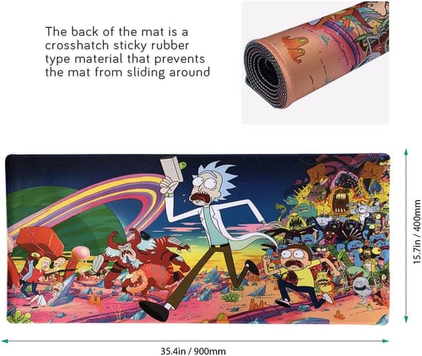 Gaming Musematte 90x40cm Stor Databordmatte Kontormusematte Sklisikker Gummibase Vanntett Sydd Kant
