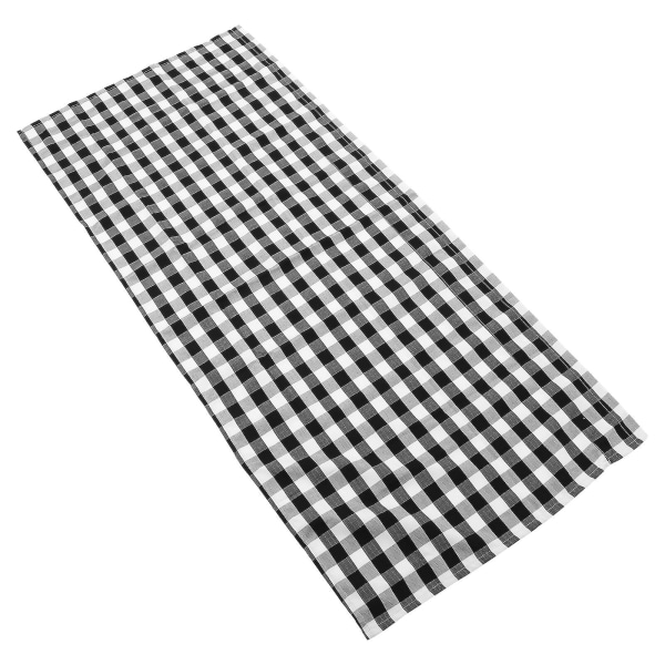 Buffalo Plaid Gardinpanel Svart og Hvit Rutete Gardin Kjøkken Gardin Svart 137x61cm Black 137x61cm