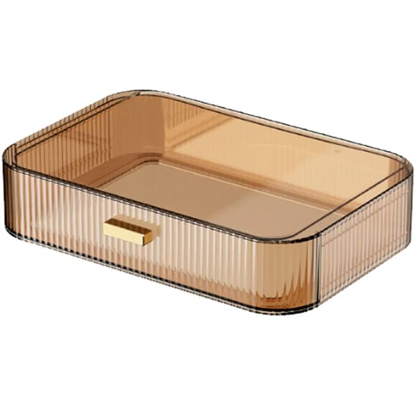 Kosmetikskuffe, kompakt makeup-organizer, stabelbart skuffetårn til makeup, kosmetik og mere, (Rav)