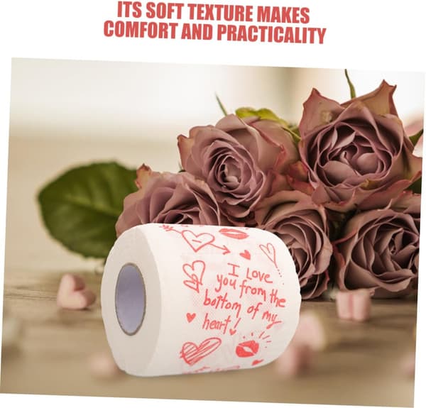 2 stk. dekorative toiletpapirruller til Valentinsdag, blødt badeværelsespapir