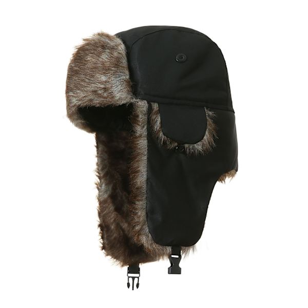 2 stk Vanntett Vinter Trapper Unisex Premium Styrke Øreklaff Hakestropp Kaldt Vær Utendørs - Svart+Hvit