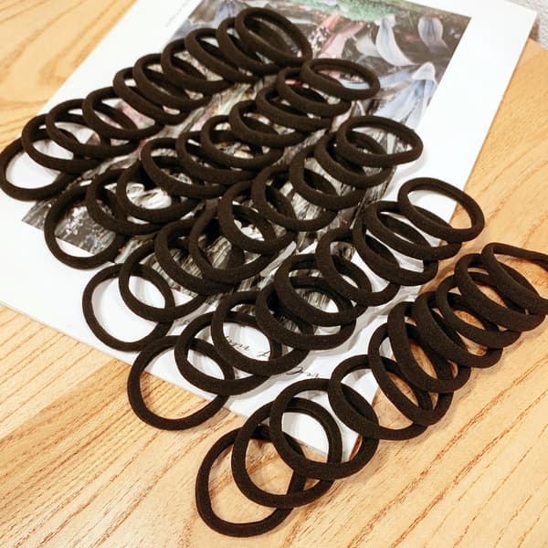50/100 stk sorte hårbånd til kvinder og piger, elastiske gummibånd til håret, hårelastikker, hestehaleholdere, hårtilbehør