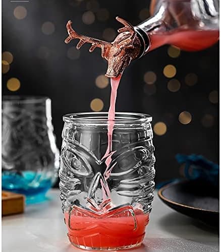 6-pack moderna Tiki-glas, dubbla Old Fashioned-glas, Hawaiian-stil, cocktailmugg, klar, 473 ml