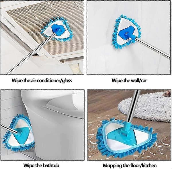 Retractable Ceiling Mop Triangular Cleaning Mop Floor Cleaning Kitchen Ceiling Wall Glass