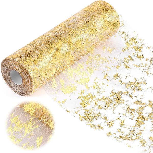 Table Runner 28*275 cm Silver Table Runner Silver and Gold Foil Table Runner Tablecloth Polyester Table Runner Shiny Metallic Mesh Roll Table Runner
