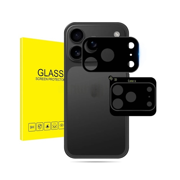 Camera Lens Protector for iPhone 17, 2-pack, Full Coverage Black Tempered Glass - Protect your camera lens with style