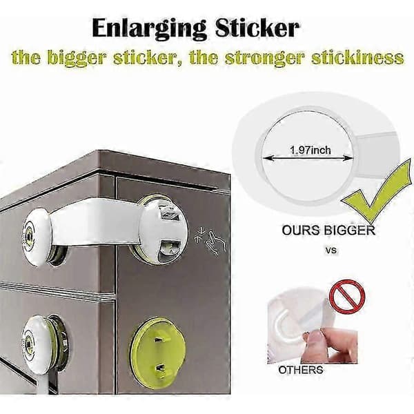 [10-pack] Child Safety Locks - No Tools or Drilling Required - For Kitchen Cabinets, Drawers, Appliances, Cupboards, Refrigerator & Oven, Trash Can