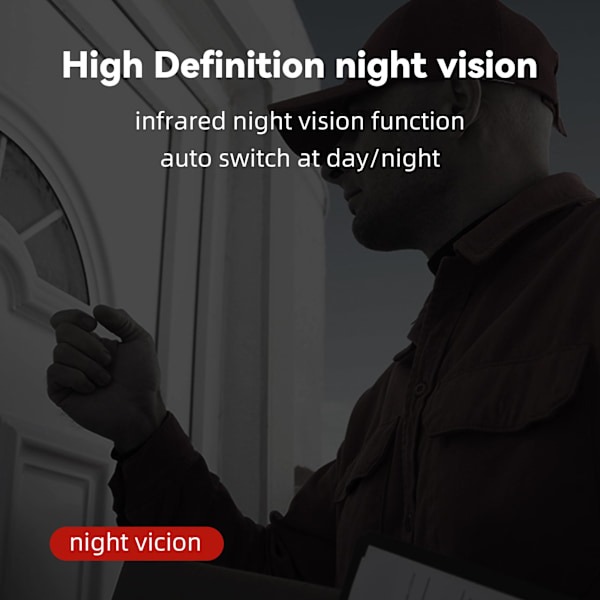 Intelligent visuell dörrklocka, universell dörrklocka, fjärrövervakning av hemmet, videointercom, högupplöst nattvisionsfångst
