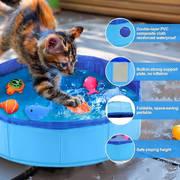 Cat Pool with Fish Toys Interactive Water Bowl for Indoor Pets
