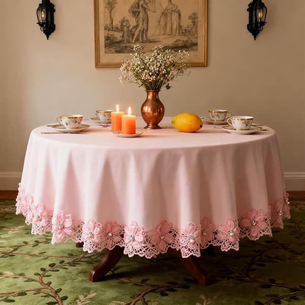 Pink blondekant, 2 yards stof til bryllupsudsmykning