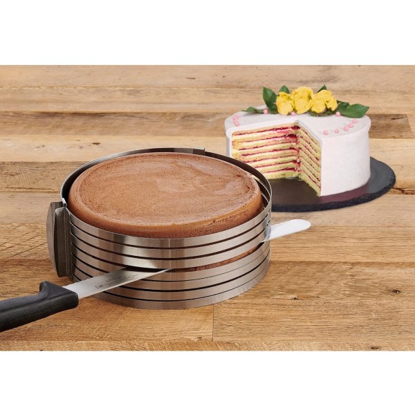 Baking Multi 7-lags skjæremaskin, passer til 16-20 cm kaker, rustfritt stål Bakeform fortykningsskjærer