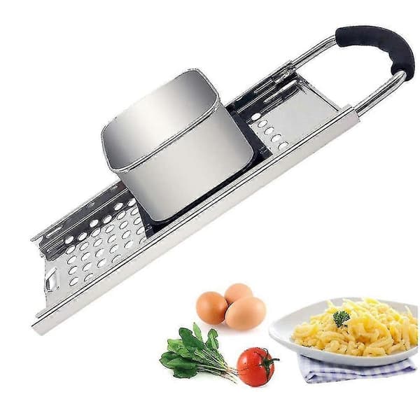 Stainless Steel Spätzle Maker with Comfortable Rubber Handle for Dumplings and Noodles