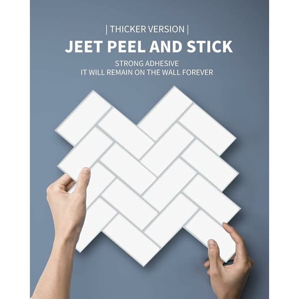 Sett med 3 kjøkkenfliser, selvklebende fliser for vegg, b
