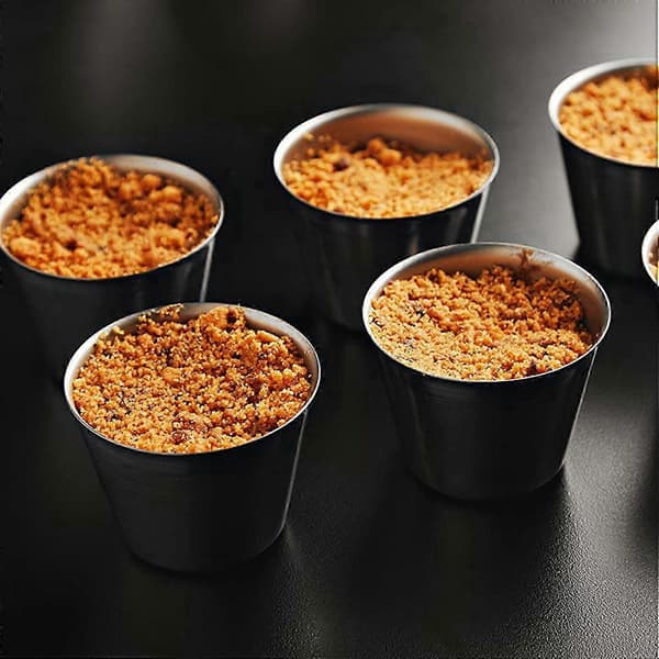 48-pack kryddsåskoppar i rostfritt stål, kommersiell kvalitet, dippsåskoppar, ramekin kryddkoppar