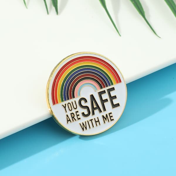 Du er sikker med mig Pin Holdbare charmerende brocher Dekoration til mænd kvinder unisex