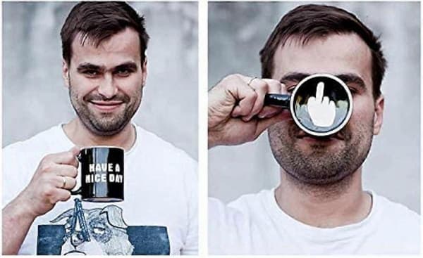 Have a Nice Day Coffee Mug Middle Finger Funny Cup for Coffee Milk Juice