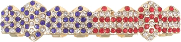Rhinestone US Flag Tannhette for voksne Hip Hop Smykker