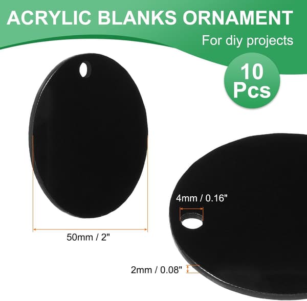 Akryl Nøgleringsemner Klar Sort Sort 2 Tommer 2 Inch Black