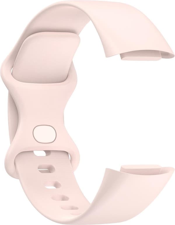 Luxury Large Pink Silicone Strap for Fitbit Charge 5 - Replacement Sports Band