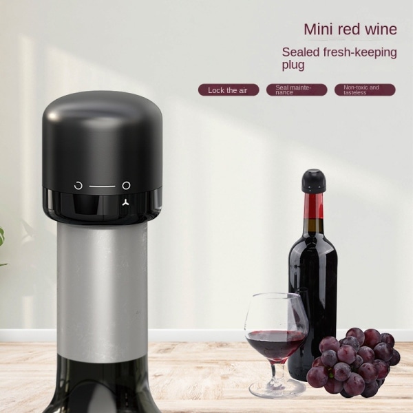 Samppanjan/Viinin Korkki - Tyhjiötiiviste - Tulppa Musta Red wine stopper 1 pcs