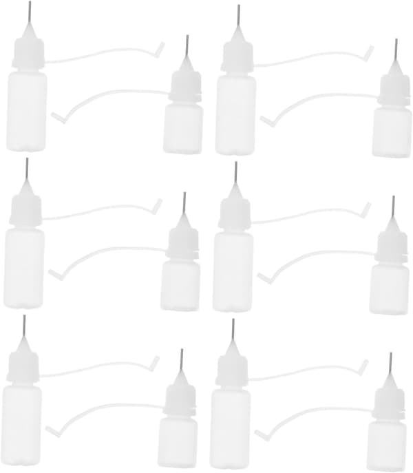 12 stk DIY halv-nålapplikatorflasker 10 ml 5 ml limdispenser klemflasker