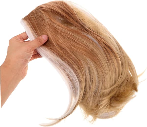 Gradientfarget blondefront kort bob-parykk for kvinner, midtskill syntetisk hårstykke