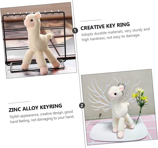 Alpaca Keychain Pendant Chain Creative Keychain Zinc Alloy Bag Decorations Charm
