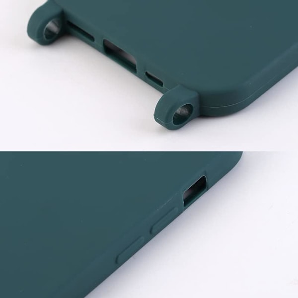 Skal Kompatibelt med iPhone 13 Crossbody Silikon Mjukt Matt, Justerbart Halsband Stilrent Stöttåligt Skal - Mörk
