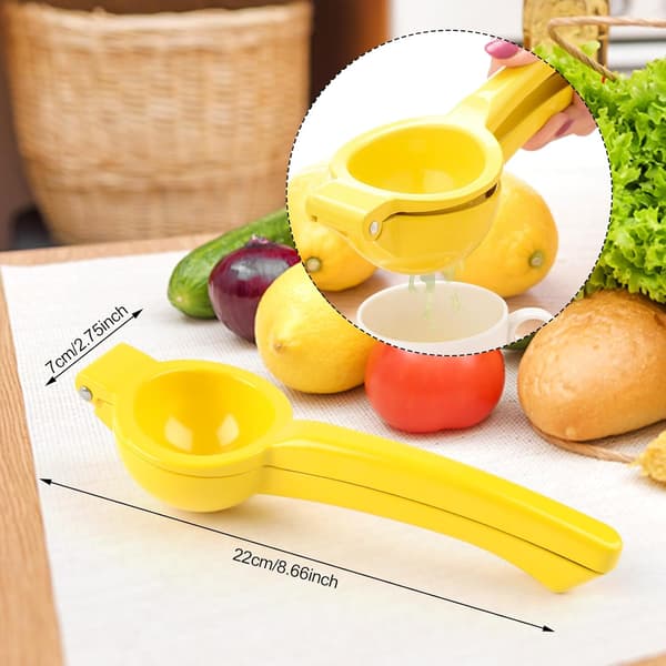 -Juicepress - manuel - citruspresse - citronpresse - zinklegering - diameter 7 cm - gul