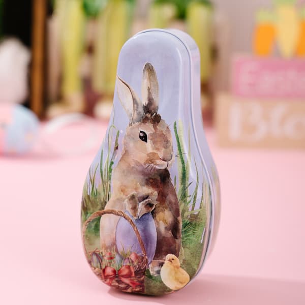 Easter Decorative Colorful Easter Bunny Tin Can Cookie Container - Cartoon Children's Gift Box - Model B