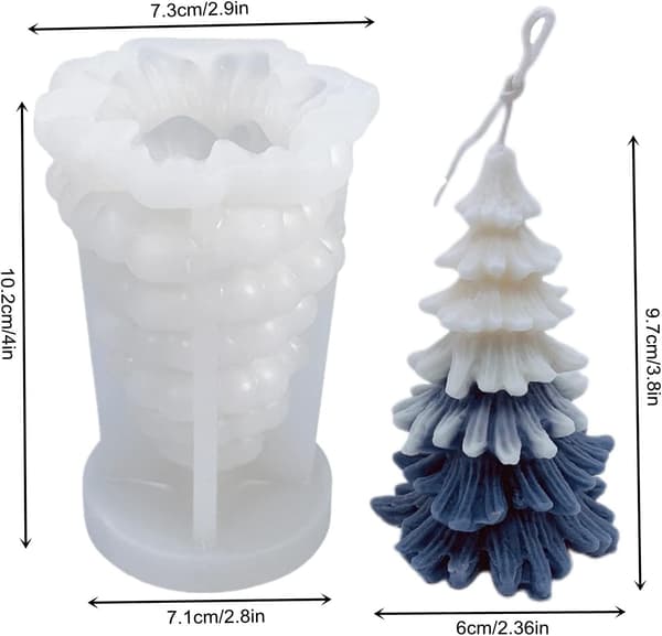Conifer Christmas Tree Silicone Candle Mold Soap Plaster Clay Resin Mold Fondant Cake Chocolate Candy Baking Mold