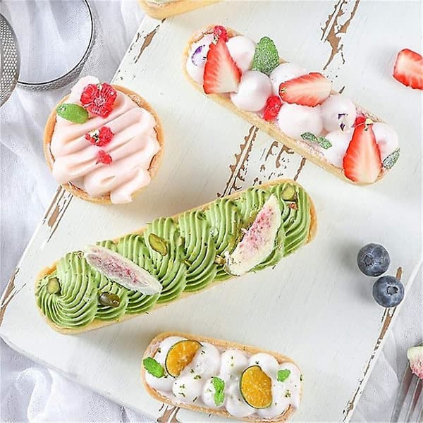 10-pack Oval Tart Molds, Perforated Baking Molds, Cake Molds, Stainless Steel Cake Molds, Baking Molds