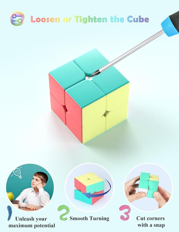 Speed Cube-2x2x2 Stickerless Magic Cube Macaron Vivid Color Fast Cubing til klasseværelsesundervisning Puslespilskube til børn voksne som gave 5x5x5cm 2x2 2x2