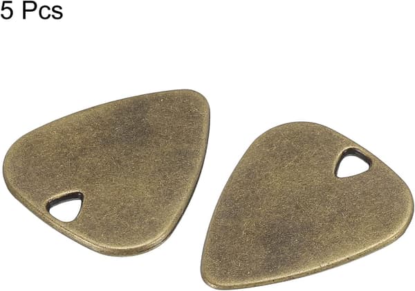 Gitarrplektrum 1,8 mm tjocklek metallbrons för musikinstrument, 5-pack Dark Grey SQUARE