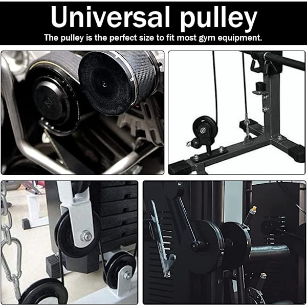 2 kpl 90 mm universaali hihnapyörä, kulutuskestävä pyöreä nylonhihnapyörä, kuntosalilaitteille ja kaapelikohotimille