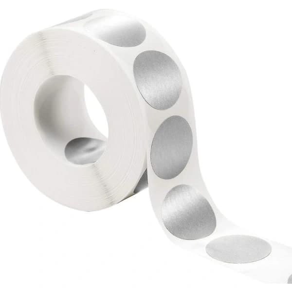 300 st De-Sap Runda Etiketter (Silver, 2,54 cm Cirkel)