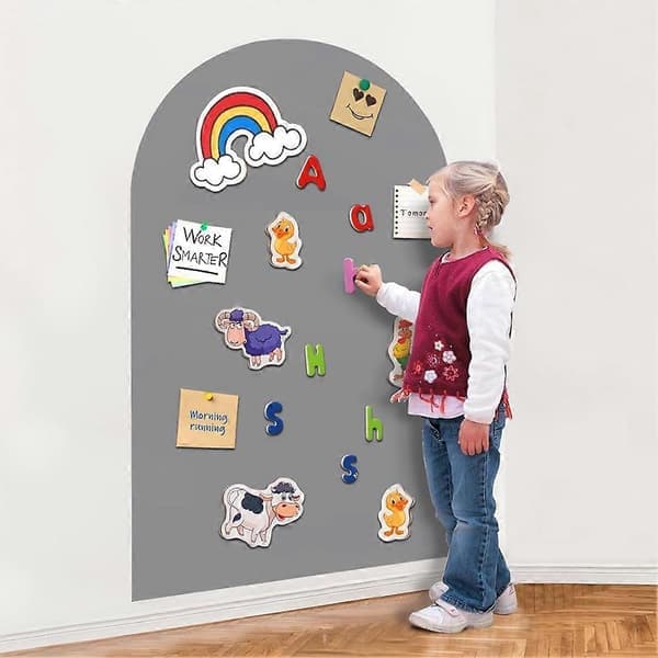 Magnetic Wall Decal for Kids - Upgraded Strong Adhesive, Thickened Iron Layer, Self-Adhesive Magnetic Chalkboard A