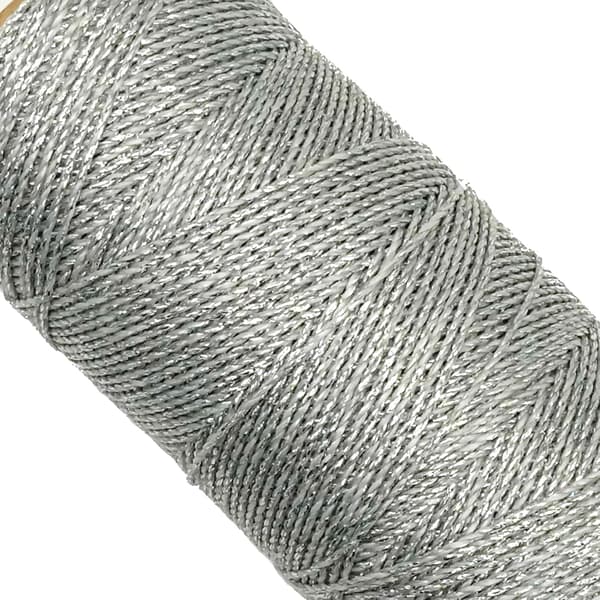 Linhasita vaxad tråd, 100 g/170 m, 1,5 mm tjock, polyester, makramé, 30 färger, silverfärgad