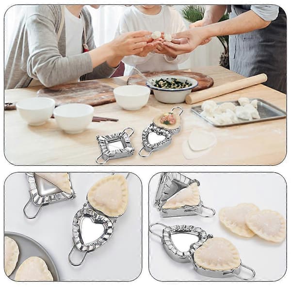 1st Square Dumpling Wrapper Tool Stainless Steel Dumpling Maker Dumpling Mold [DB] Silver 9.50X9.00X1.50CM Silver 9.50X9.00X1.50CM